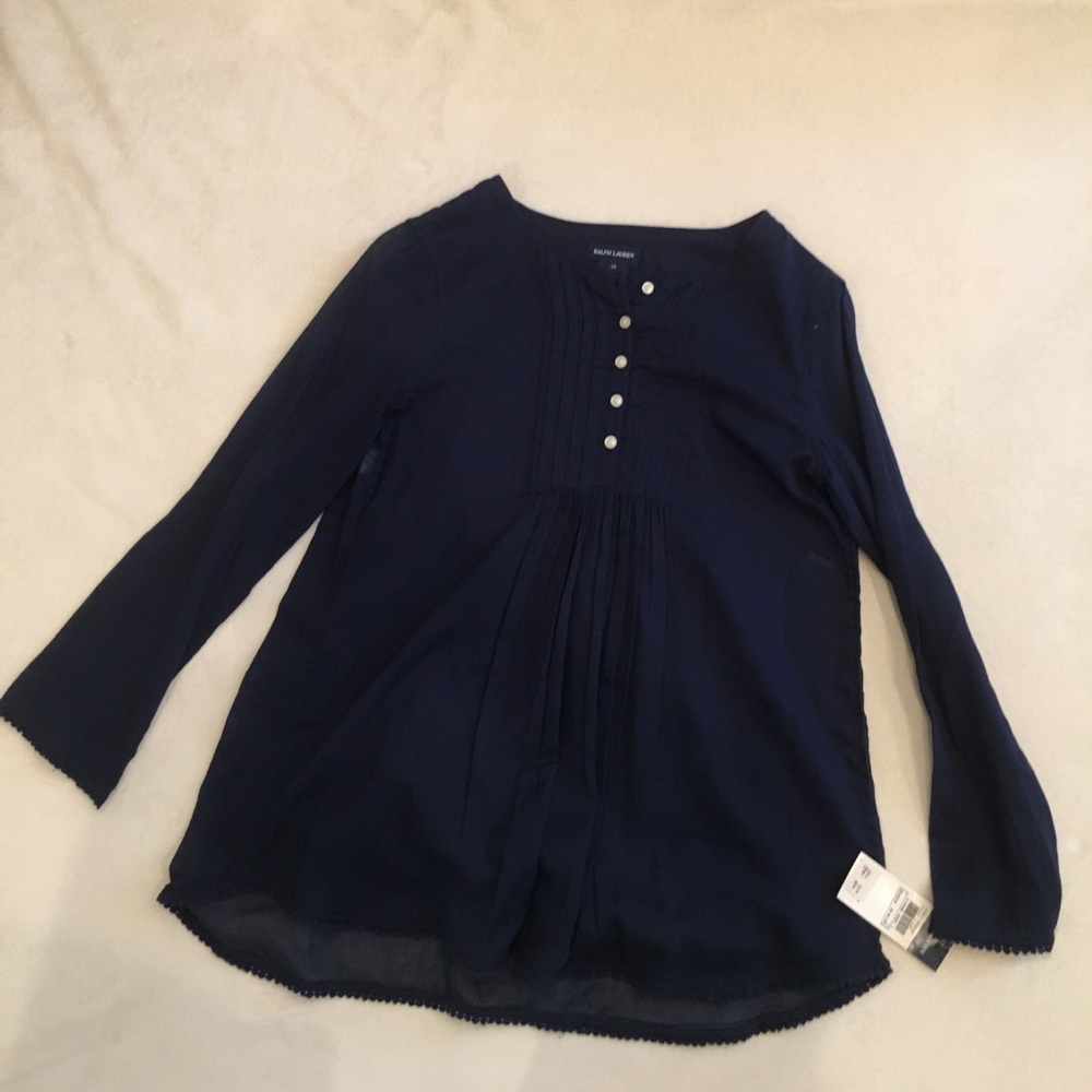 Ralph Lauren navy blue blouse