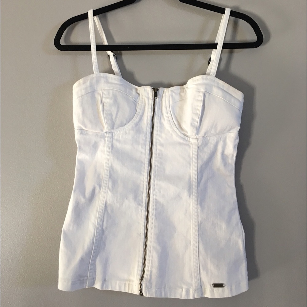 Guess White guess corset tank top