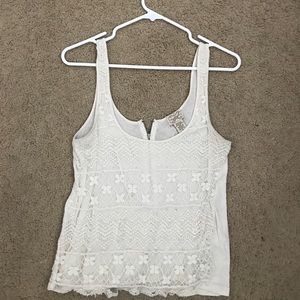 Ivory laced tank top