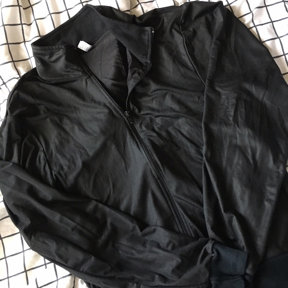 American apparel black track jacket