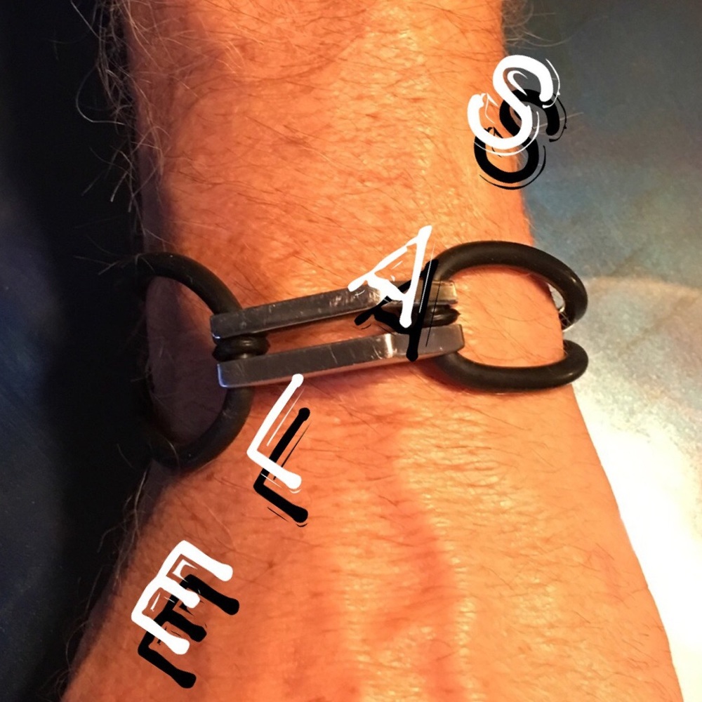 3 FOR $15.           Metal & Rubber Men's Bracelet