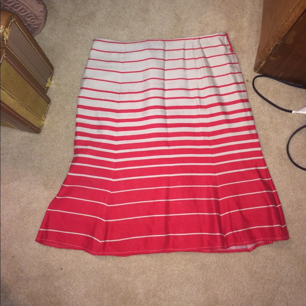 Red and cream a-line skirt