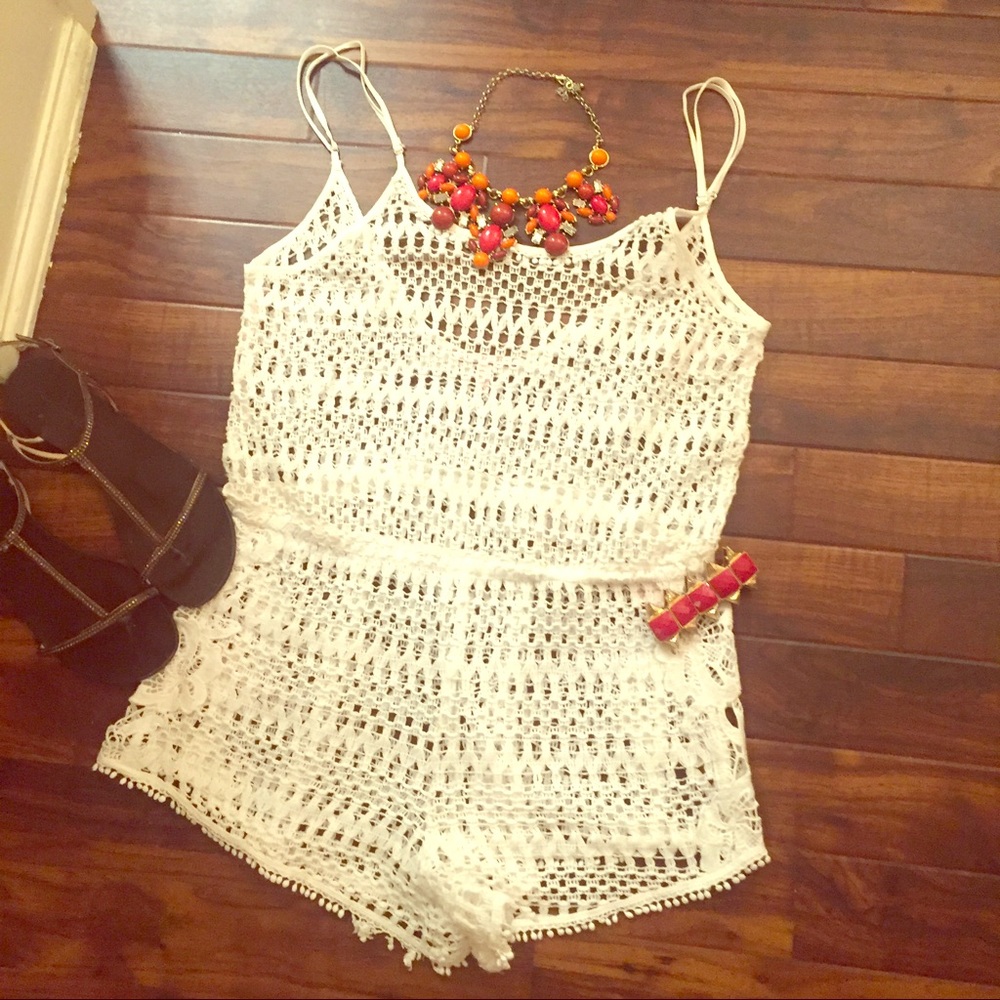 Victoria Secret Crochet Cover up Romper