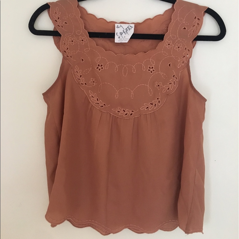 Urban Outfitters brown detailed tank blouse