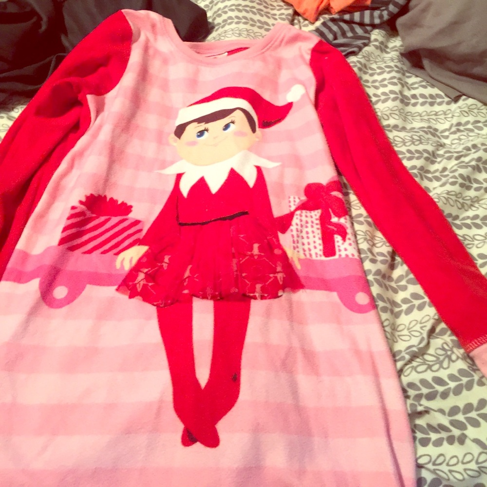 Girls "Elf On The Shelf" Pajama Dress