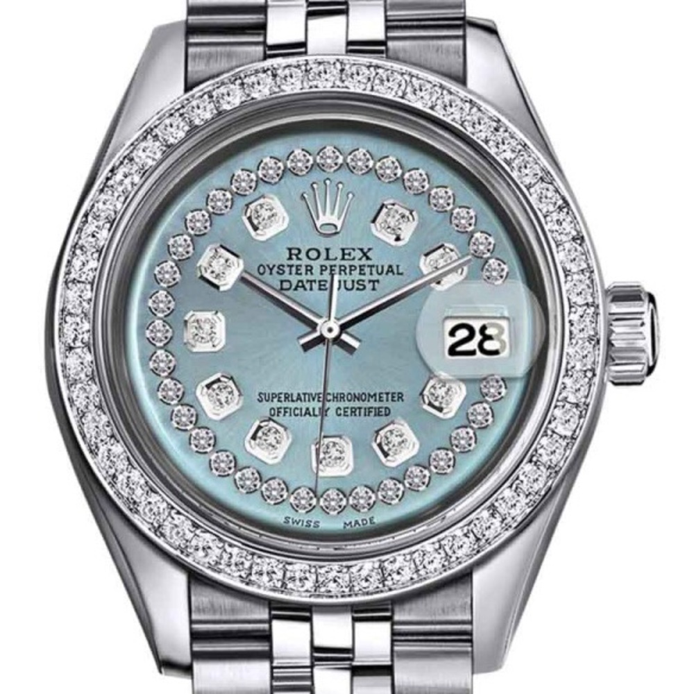 ROLEX Datejust Baby  Blue Diamond Dial💎✨No Trades