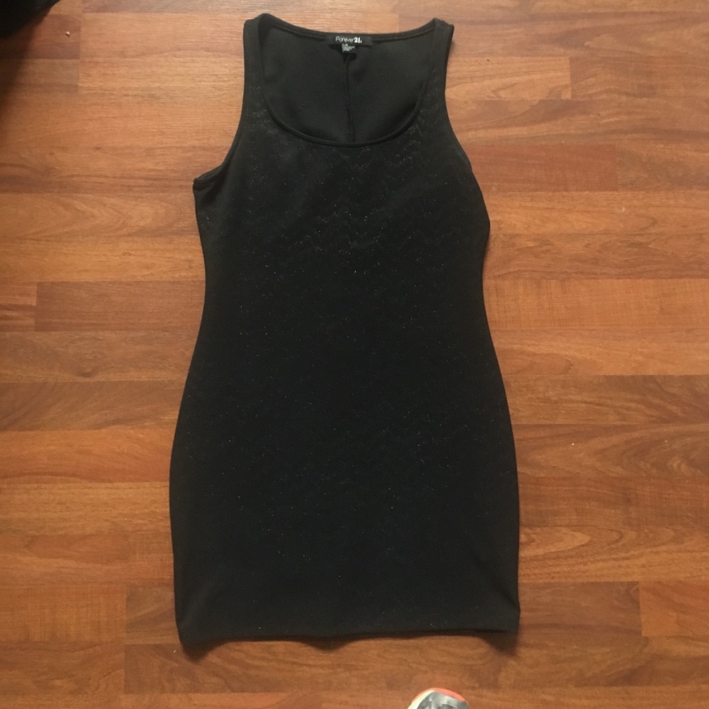 Black Dress with Chevron Detail - Size L