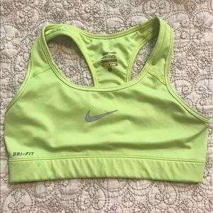 Neon yellow sports bra