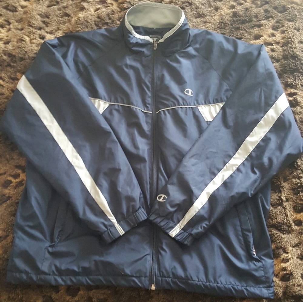 CHAMPION Men's large navy blue track jacket