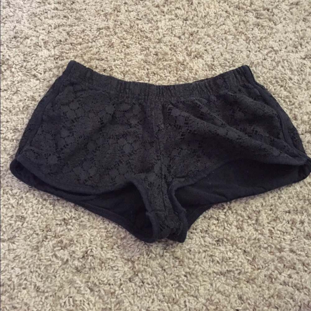Black lace wet seal shorts