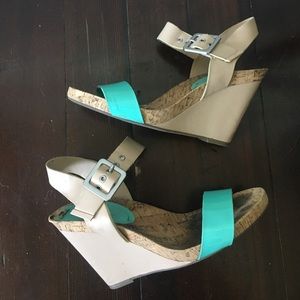 BCBGeneration tan + real wedges