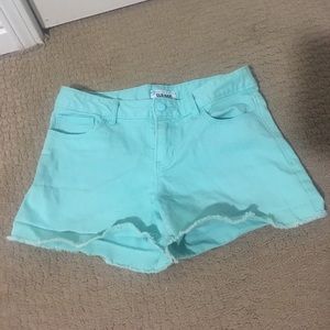 teal shorts