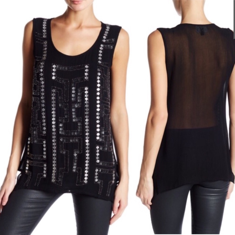 NWOT NU Denmark beaded tank- XS