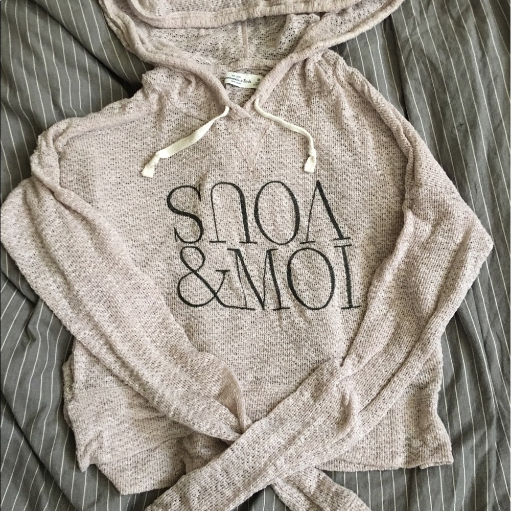 Abercrombie & Fitch Sheer knit crop sweater.