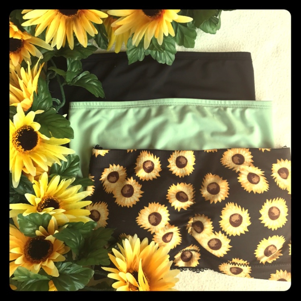 A set of three bandeau bralettes!