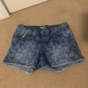 floral jean shorts