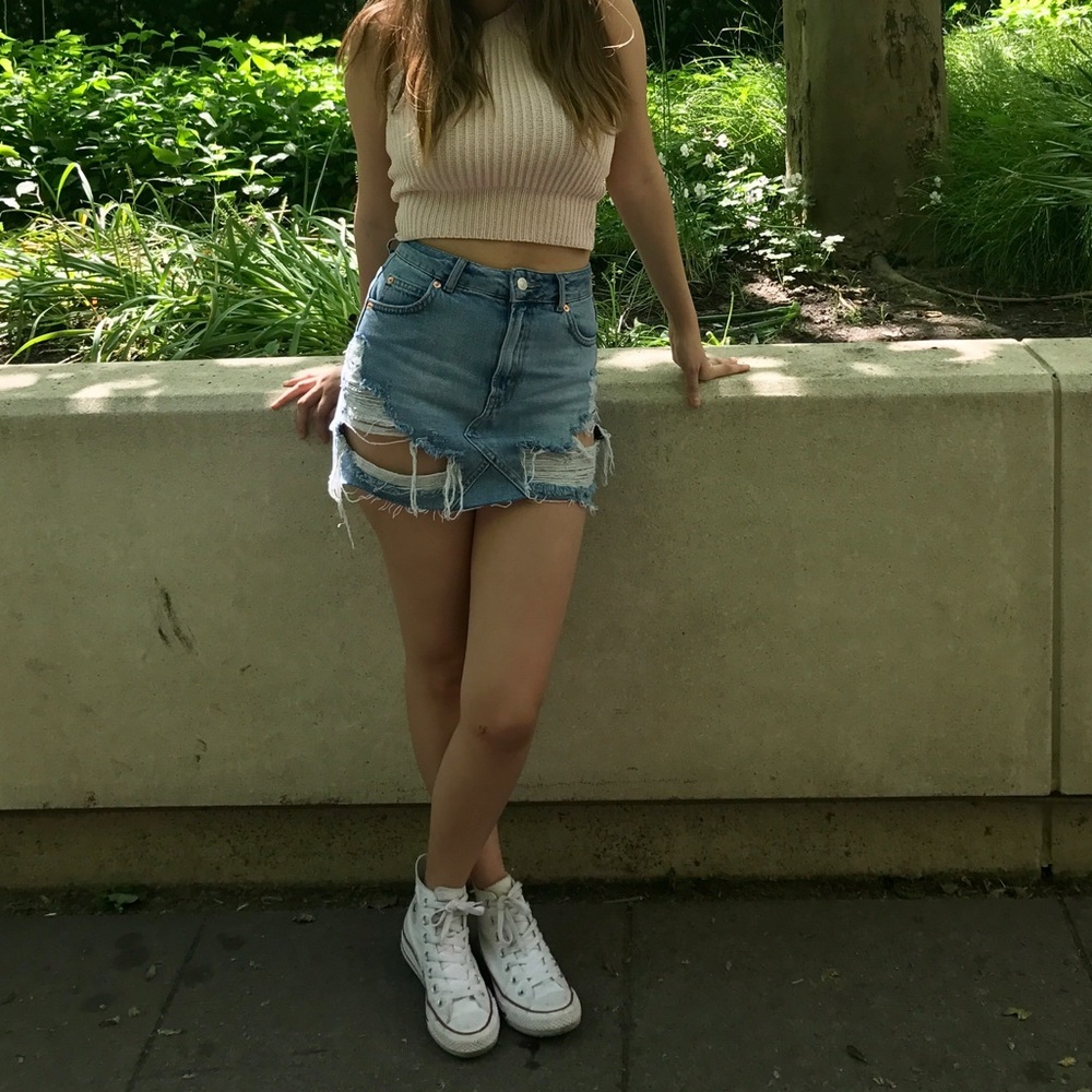 Top shop mini ripped skirt
