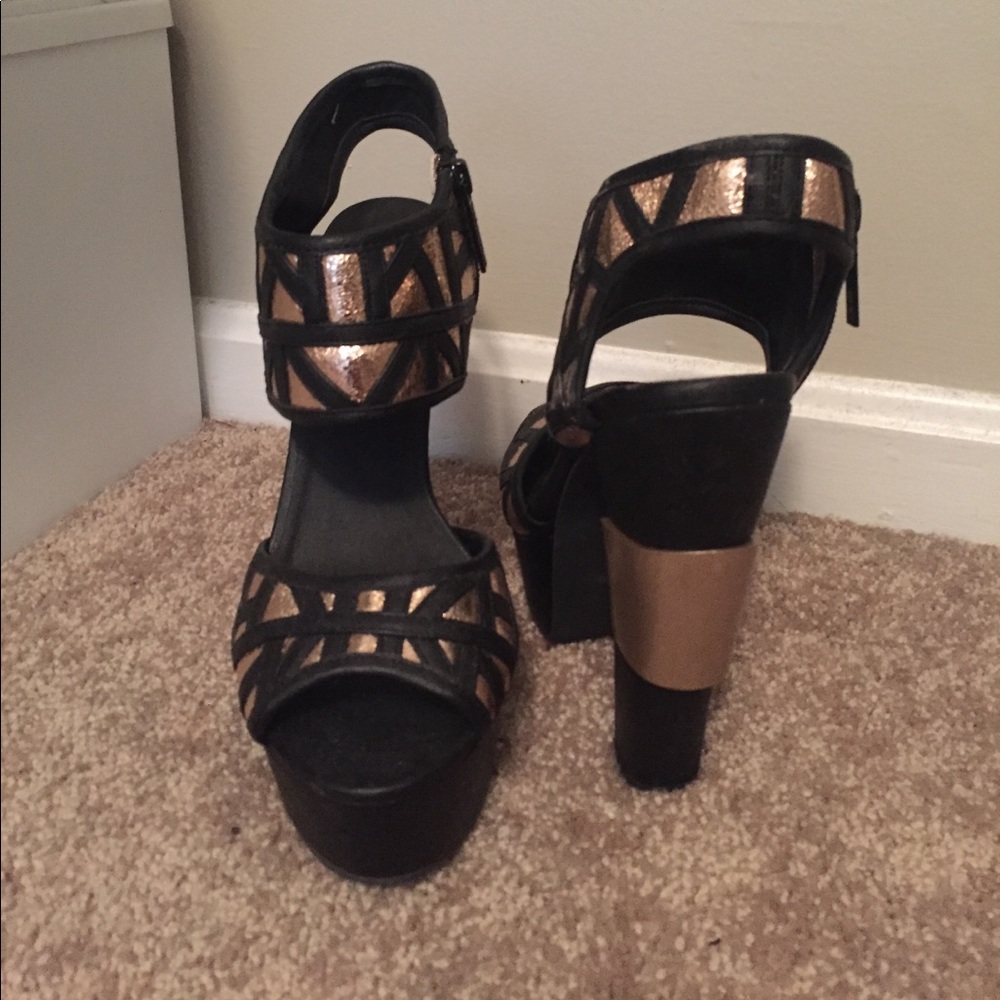 Black and Gold Heels