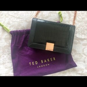 NEW Ted Baker Black Leather Crossbody Purse