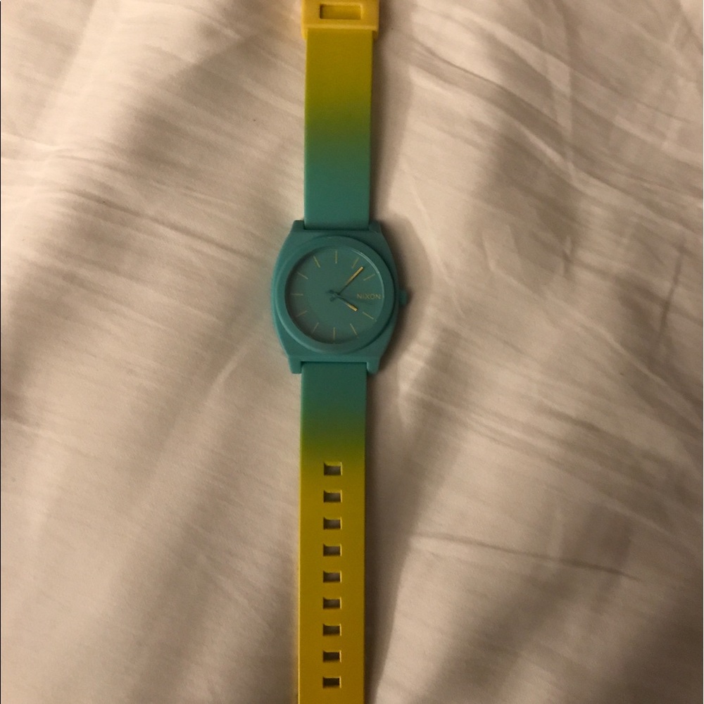 Teal and Yellow Nixon Watch