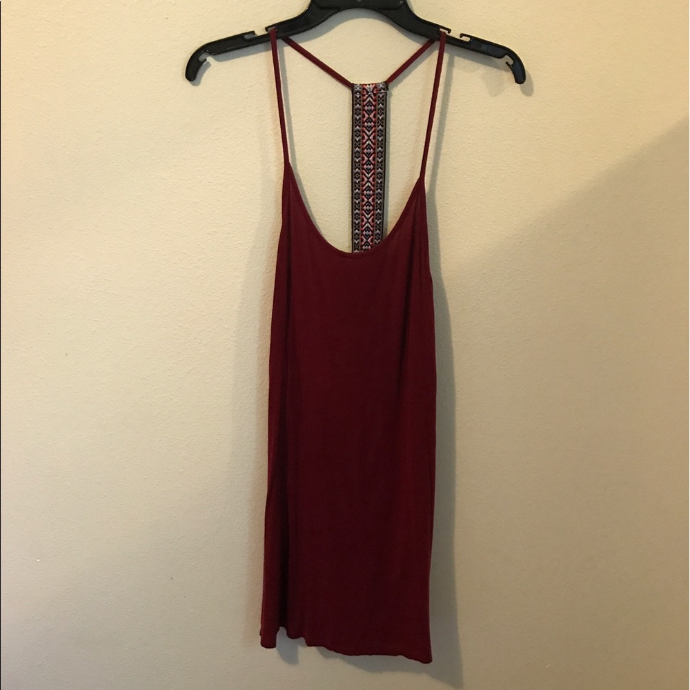 Cute red flowy tank dress!) (S: small) (worn once)