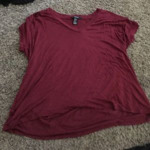 Red V- neck loose fitted