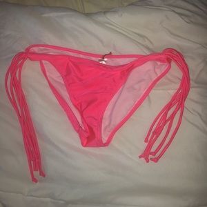 Hot Pink Bathing Suit Bottom with Side Fringe