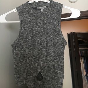 Sleeveless Crop Top High Neck