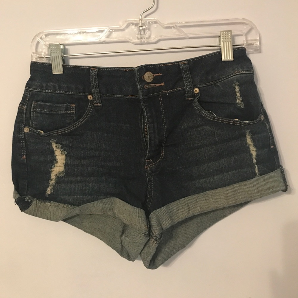 Altar'd State denim shorts dark, ripped wash
