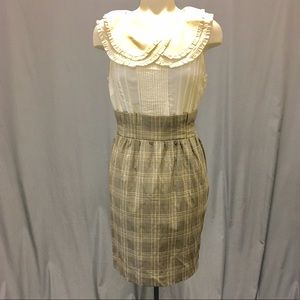 TCEC Plaid and Cream Fitted Dress