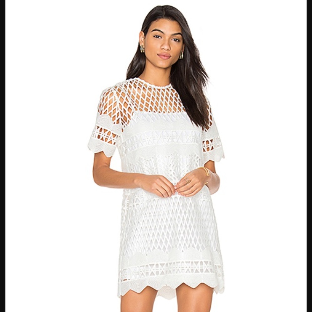 Kendall & Kylie crochet white mini dress small NWT