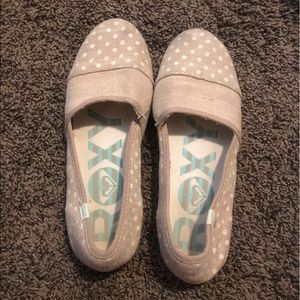 Tan Roxy slip on shoes
