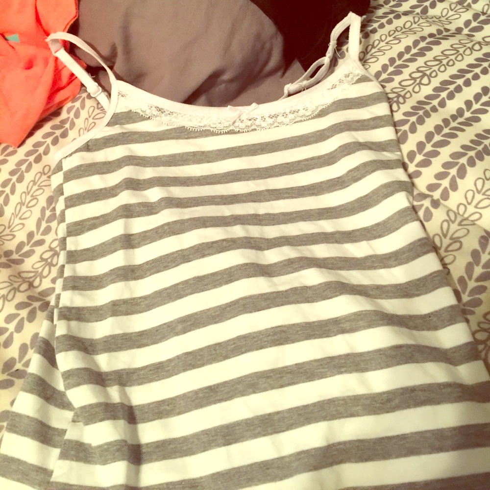 Gray And White Tanktop