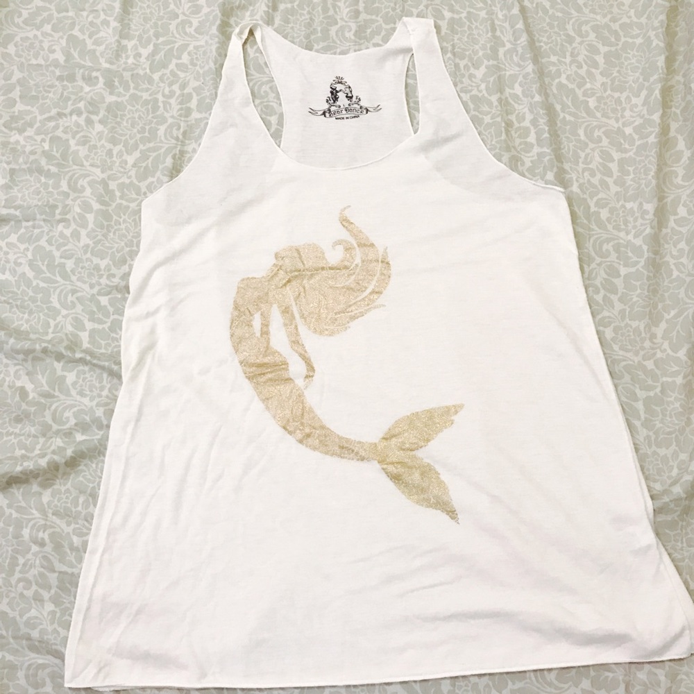 Gold mermaid Racerback (cream)