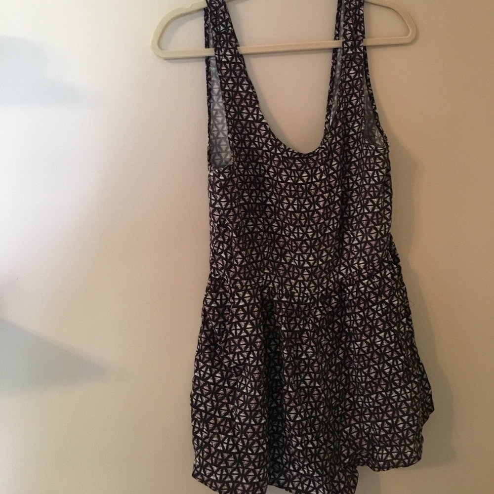Geometric print romper.