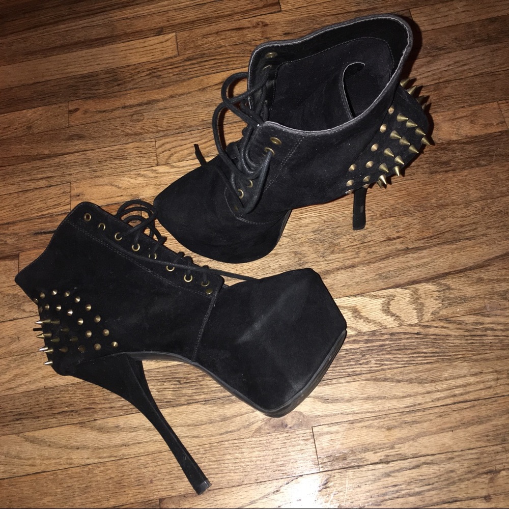 Black Studded Platform Boots