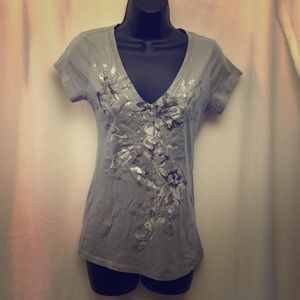 Closing Closet Sale! Express Gray floral Tee SP