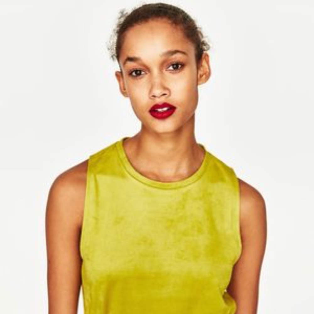 Zara faux suede tee