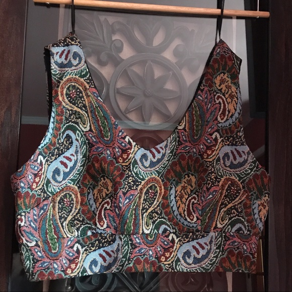 Forever21 Paisley Print Crop Top - Picture 2 of 6