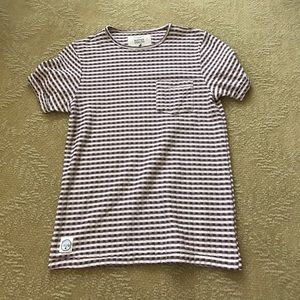 Maroon Checkered Short Sleeved Top