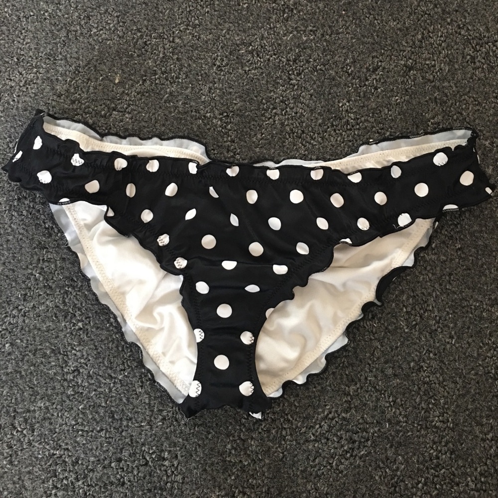 Victoria's Secret polka dot rouche bikini bottoms