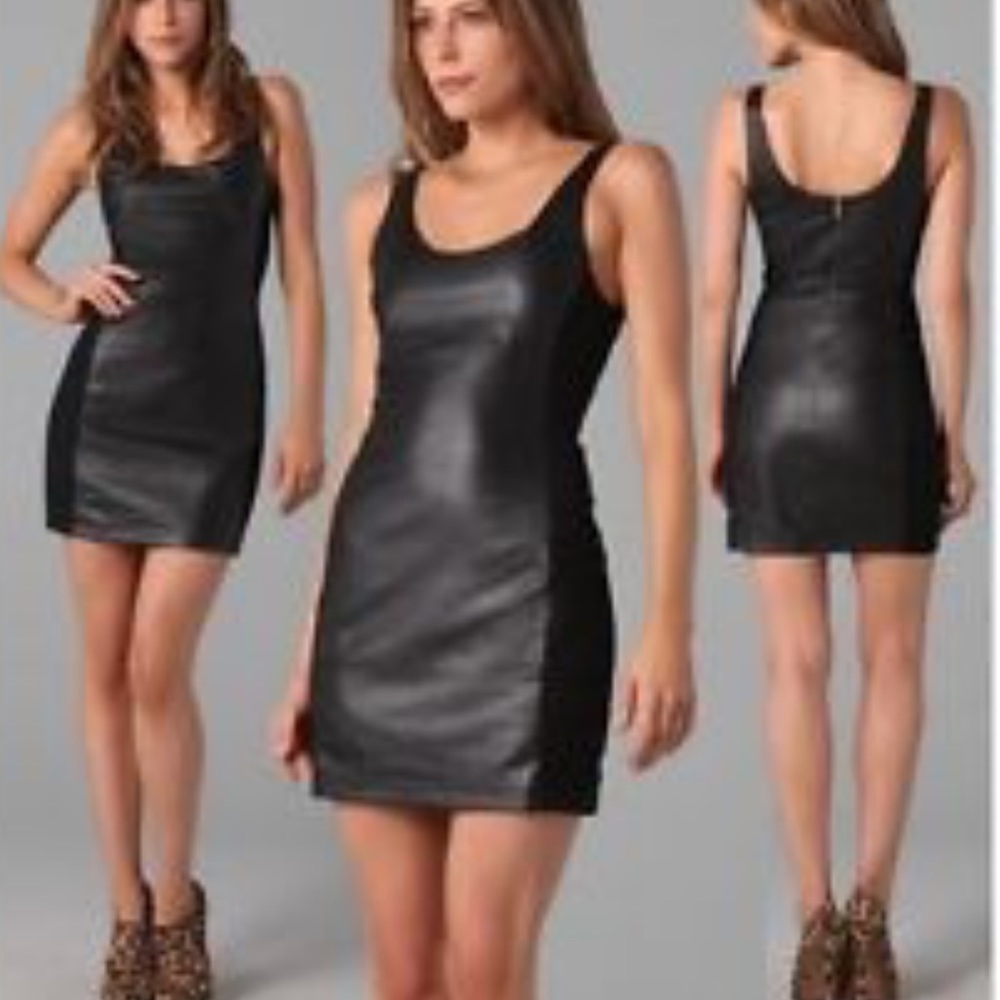 Free People Vegan Leather Mini Dress (Xsmall)