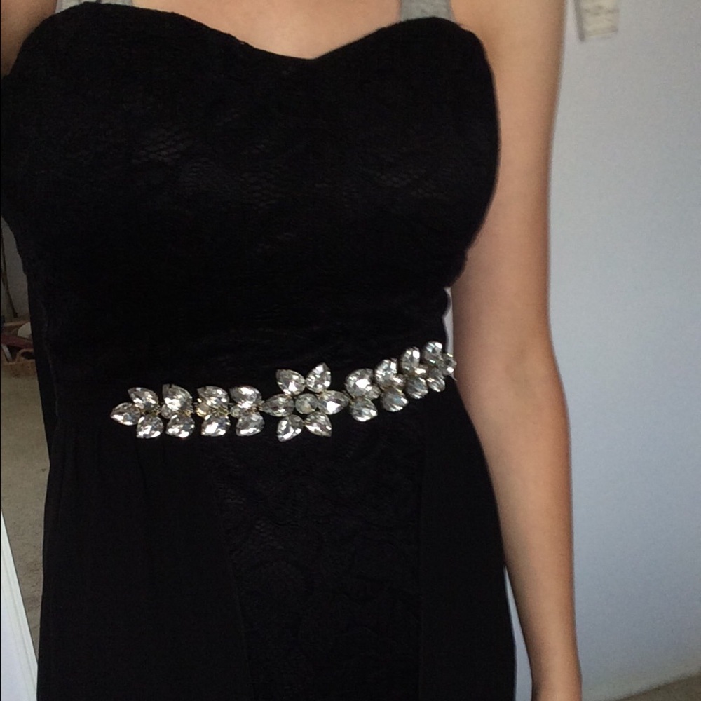Strapless Black Formal Dress