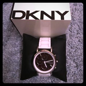 DKNY watch white w/ceramic links