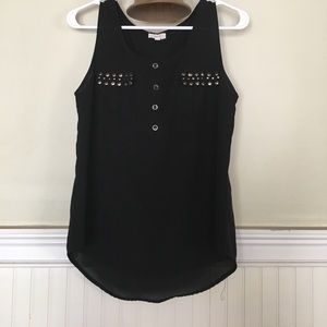 Studded Black Tank Top
