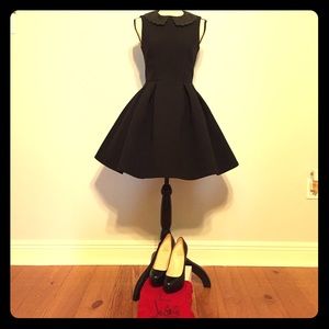 ASOS Skater Dress With Leather Laser Cut Collar