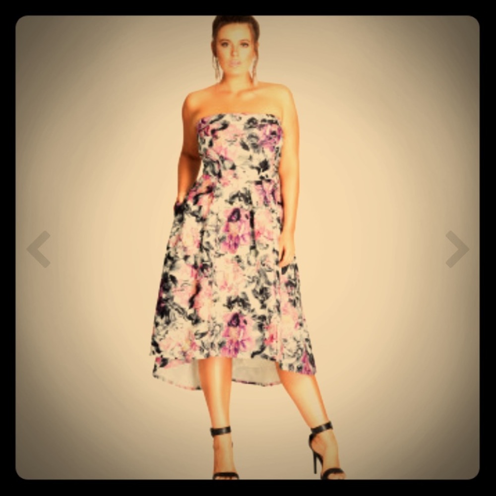 City Chic Gracie plus size hi low dress size 14