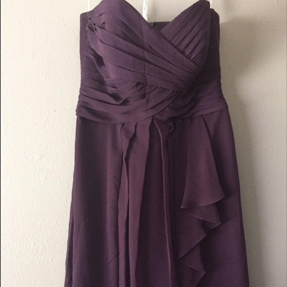 David's bridal strapless plum dress size 6