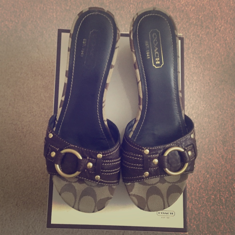 Coach Janessa slide wedge sandals