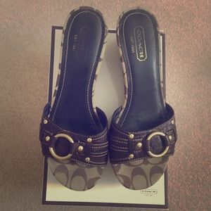 Coach Janessa slide wedge sandals